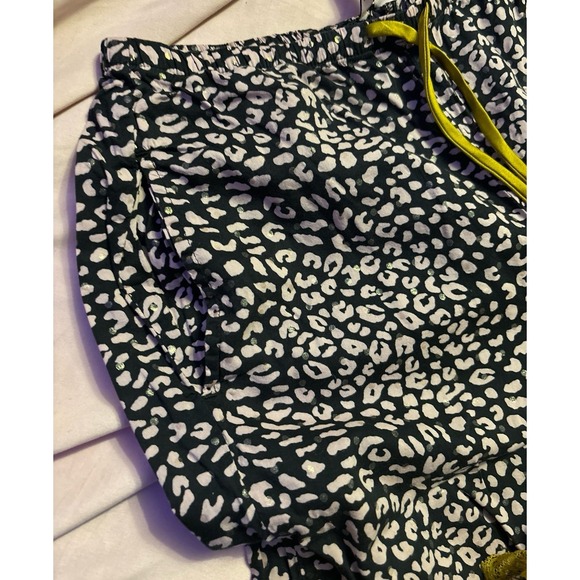 Victoria's Secret Vintage Lace Trim Leopard‎ Wide Leg Pajama Pants w/ Pockets, S - Picture 3 of 5